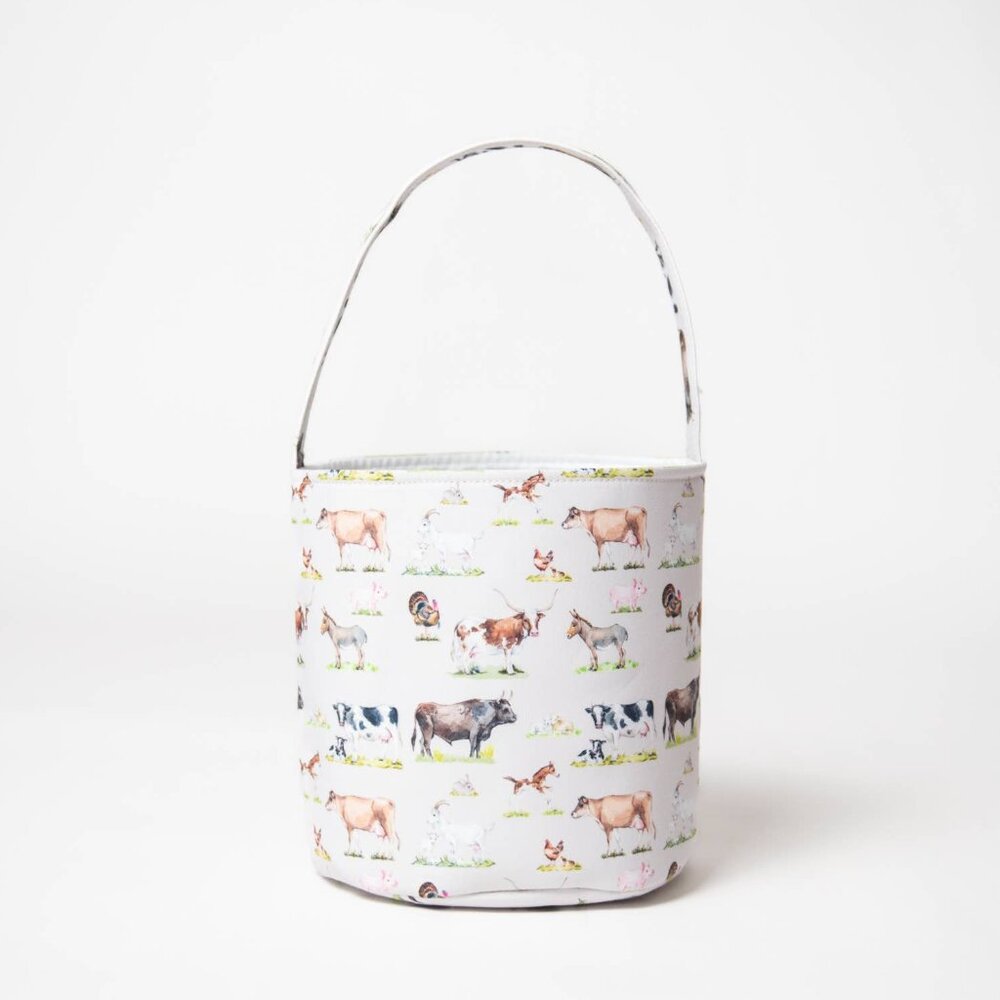 American Farm Company Spring Watercolor Animal Easter Basket